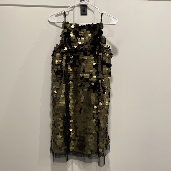 Banana Republic Factory - Sequin Mini Dress Gold Medium m NWT shimmer - Picture 5 of 9